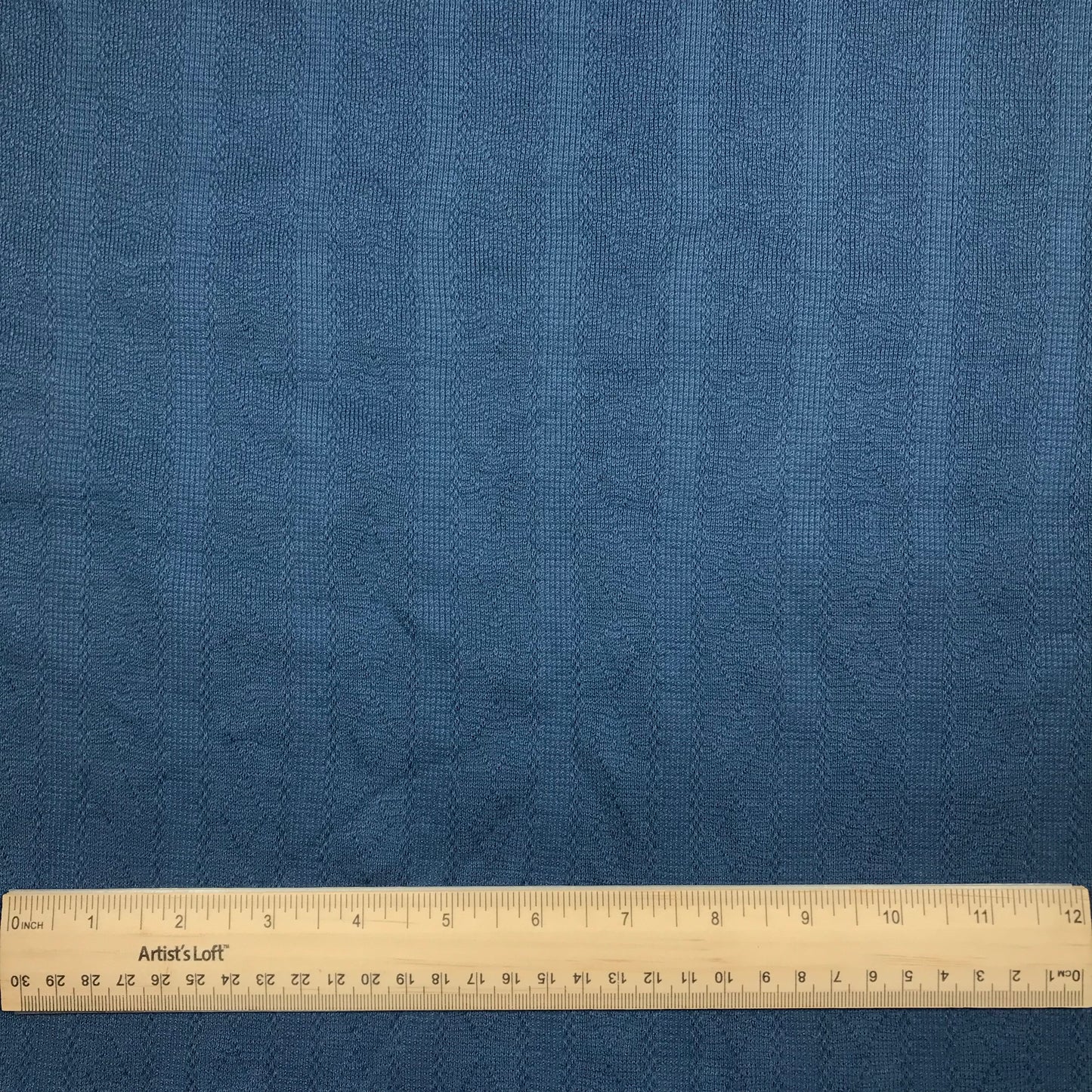 3/4 Yard Blue Tubular Rib Knit Remnant