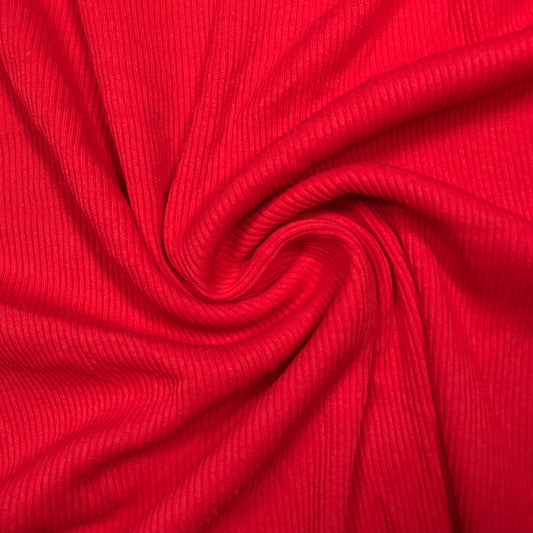 Red Tubular 2x2 Rib Knit Remnants