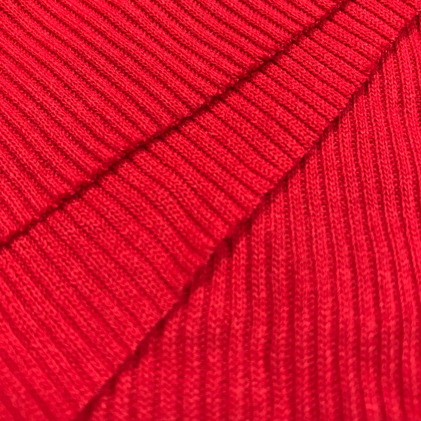 Red Tubular 2x2 Rib Knit Remnants